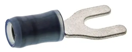 Produktfoto 1 von TE Connectivity PIDG Blau Isoliert Gabelkabelschuh B. 9.53mm, M4 Nylon 16 AWG 14 AWG