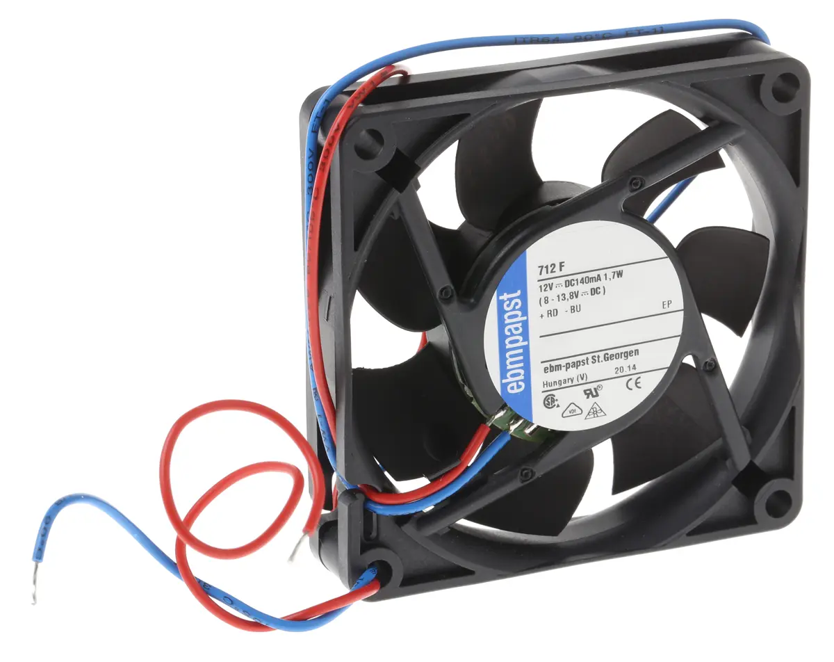 Produktfoto 1 von ebm-papst 700 F DC-Axiallüfter, Gleitlager, 12 V dc / 1.7W, 70 x 70 x 15mm, 5300U/min, 44m³/h