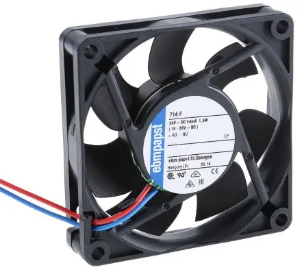 ebm-papst 700 F Axiallüfter, Hülse, 24V dc / 1.5 W 63 mA, 5300 U/min, 44 m³/h 70 mm 15mm 15 mm