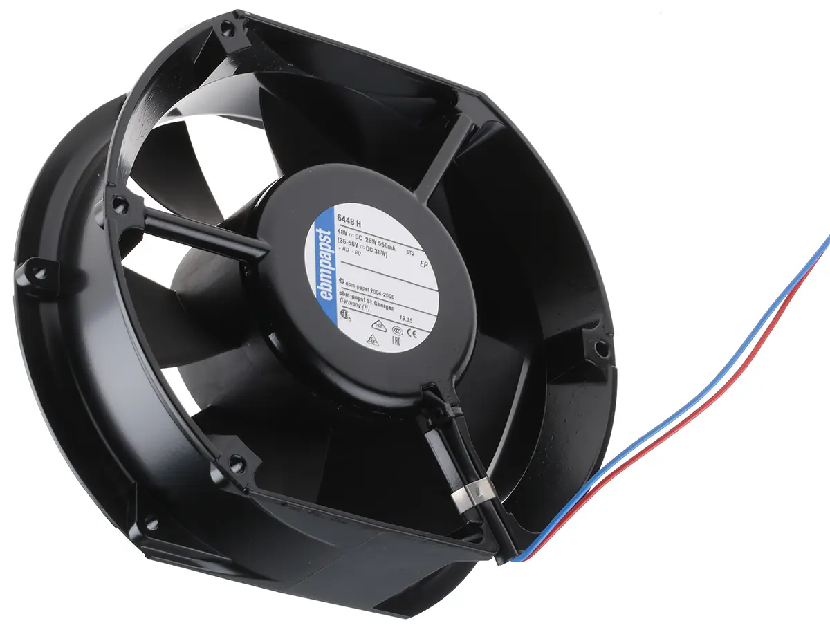 Produktfoto 1 von ebm-papst 6400 DC-Axiallüfter, Kugellager, 48 V dc / 26W, 172 x 150 x 51mm, 4000U/min, 480m³/h