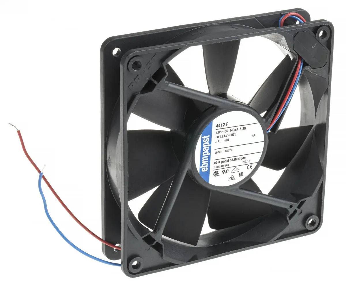 Produktfoto 1 von ebm-papst 4400 F DC-Axiallüfter, Kugellager, 12 V dc / 5.3W, 119 x 119 x 25mm, 2900U/min, 170m³/h
