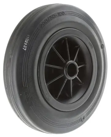 Produktfoto 1 von Tente Rollwagenrolle Schwarz, Mat. Gummi, 205 kg Ø 200 mm, B. 50 mm
