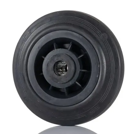 Produktfoto 1 von Tente Rollwagenrolle Schwarz, Mat. Gummi, 205 kg Ø 200 mm, B. 50 mm