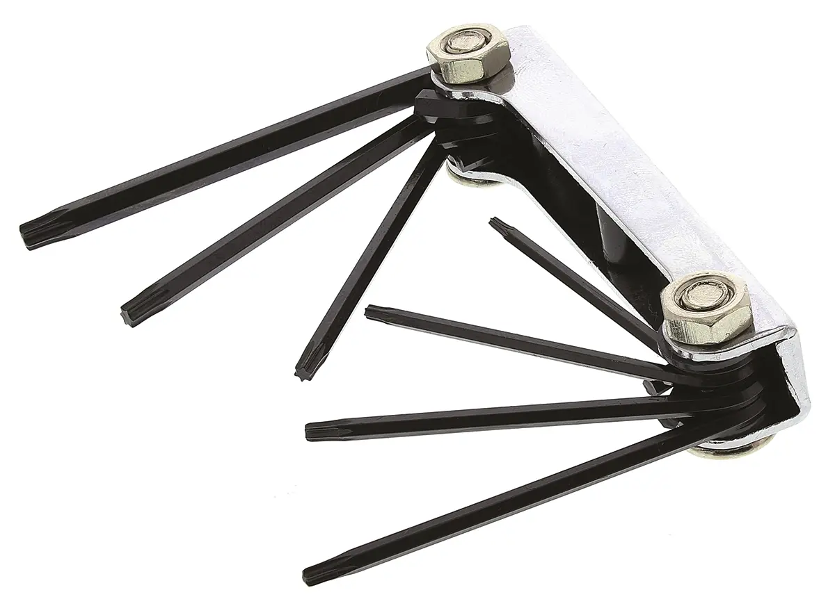 Produktfoto 1 von RS PRO TORX®-Schlüsselsatz, CrV-Stahl 7, T6 → T20