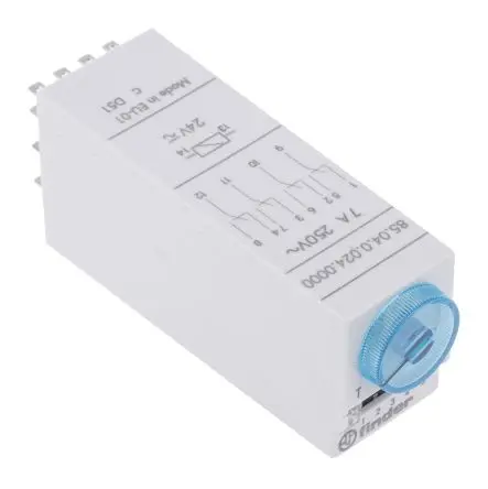 Produktfoto 1 von Finder 85 Zeitrelais 110 to 125 V dc 24V ac, 3 to 100 min, 0.05 to 100 s, 5 to 100 h, 4 Kont. Multifunktion, 4-poliger
