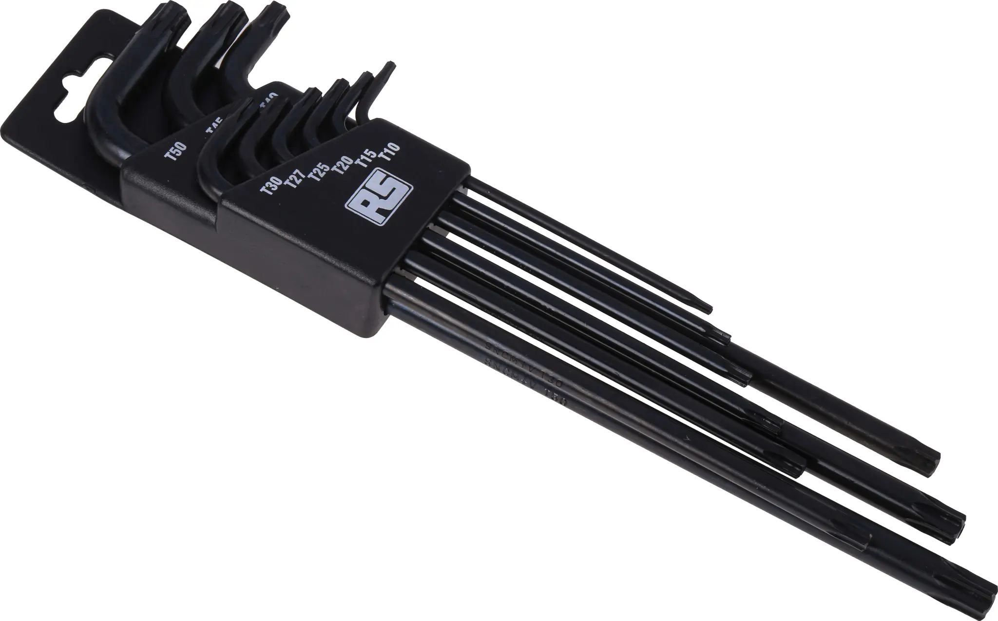 Produktfoto 1 von RS PRO TORX®-Schlüsselsatz L Lang, CrV-Stahl 9, T10 → T50