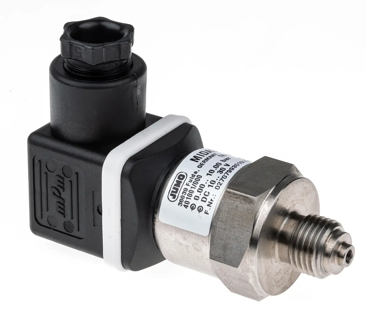 Produktfoto 1 von Jumo G1/4 Drucksensor 0bar bis 10bar, Analog 4 → 20 mA, für Gas, Flüssigkeit
