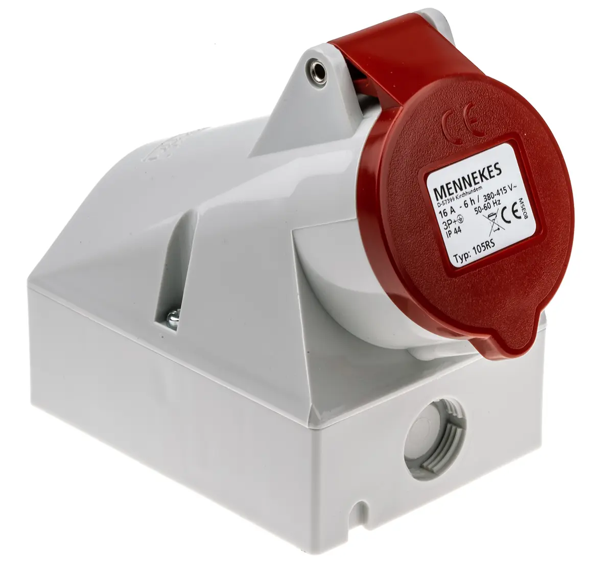 Produktfoto 1 von MENNEKES Leistungssteckverbinder Rot, 400V 4P / 16A, Wand IP44