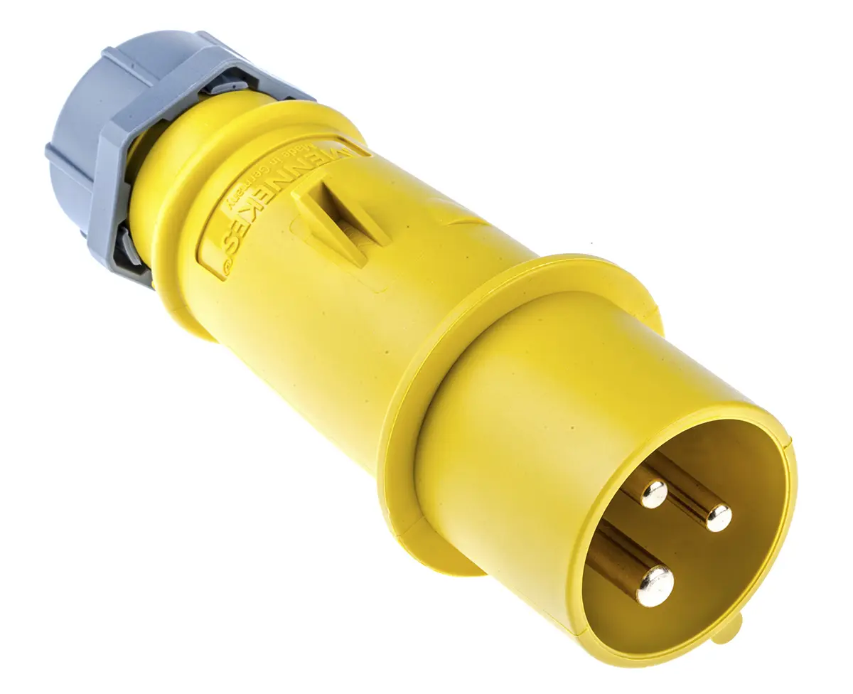 Produktfoto 1 von MENNEKES AM-TOP Leistungssteckverbinder Gelb 3P, 110V, Kabel Gerade IP44 16A Phasenwender