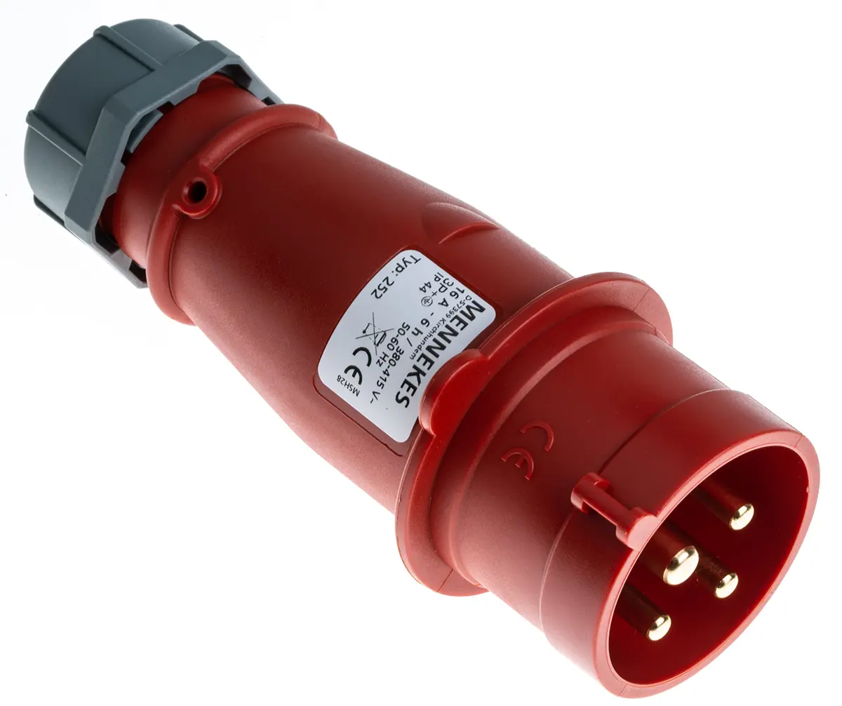 Produktfoto 1 von MENNEKES AM-TOP Leistungssteckverbinder Rot 4P, 400V, Kabel Gerade IP44 16A