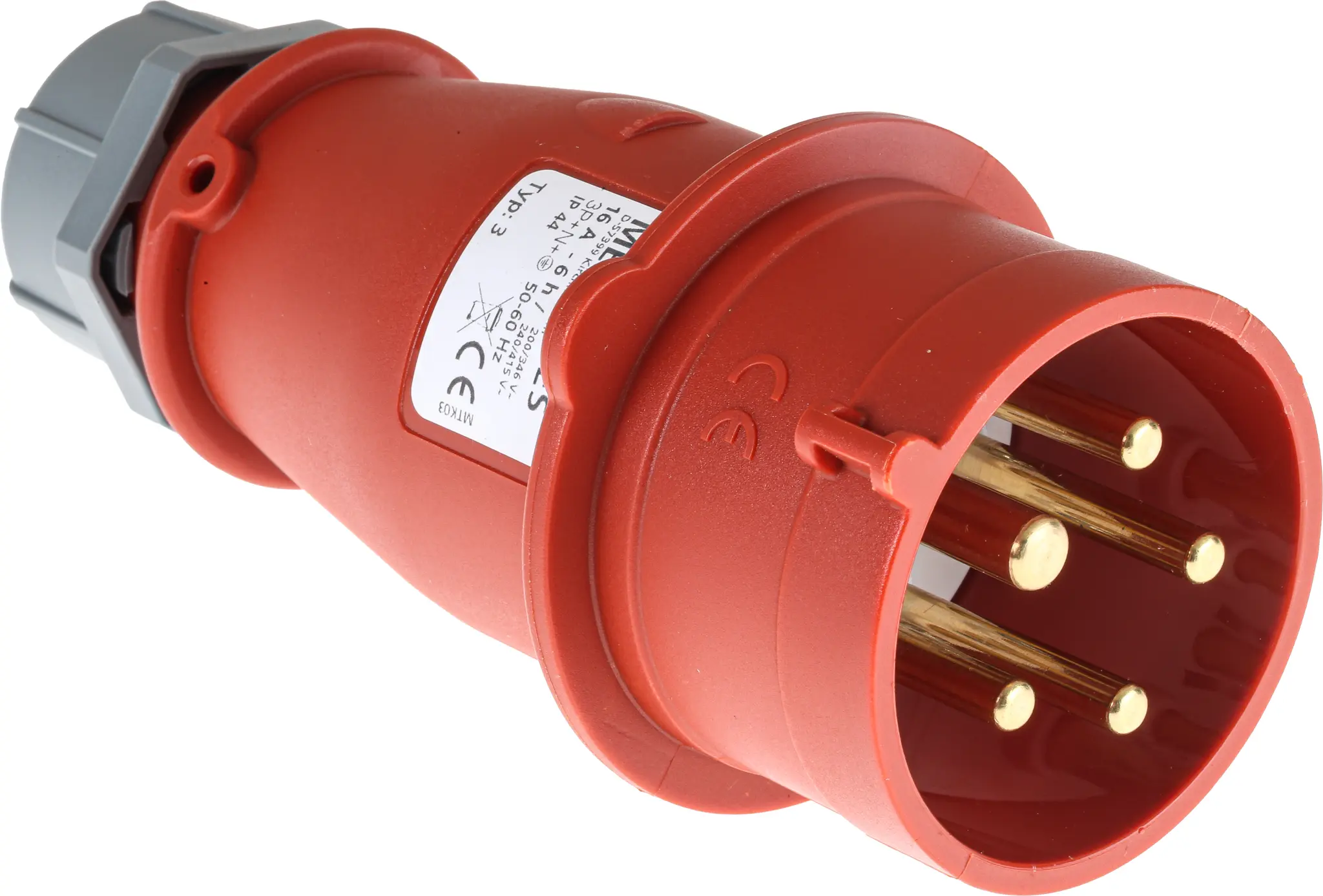 Produktfoto 1 von MENNEKES AM-TOP Leistungssteckverbinder Rot 3P+N+PE, 400V, Kabel Gerade IP44 16A Phasenwender
