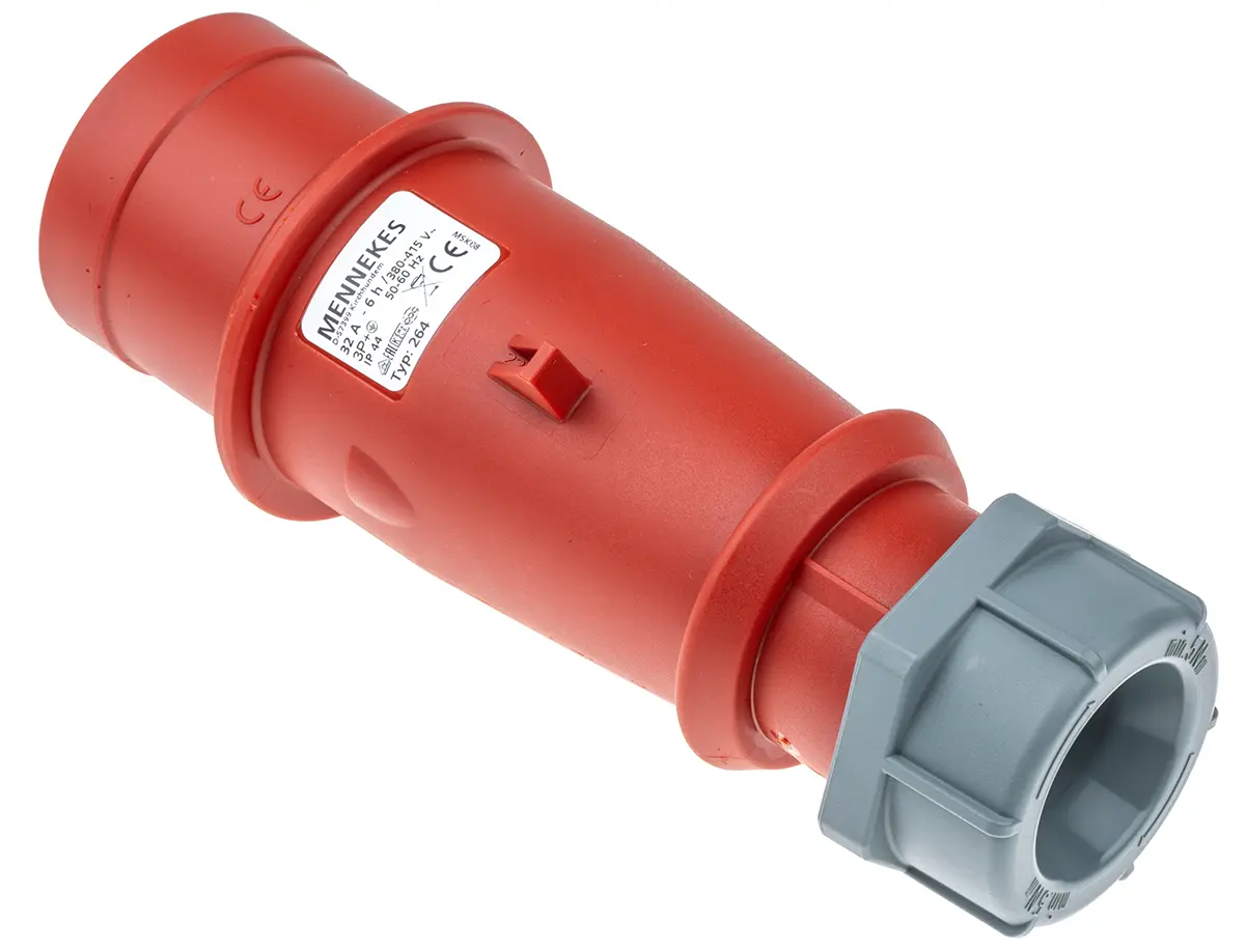 Produktfoto 1 von MENNEKES AM-TOP Leistungssteckverbinder Rot 4P, 400V, Kabel Gerade IP44 32A Phasenwender