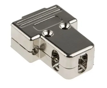 Produktfoto 1 von MH Connectors MHTRI-M D-Sub-Gehäuse Abgewinkelt, Gerade, 9-polig, D: D-Sub-Gehäuse Zugentlastung, Silber, Größe E, aus