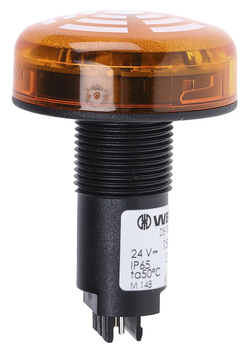 Produktfoto 1 von Werma 150 LED Dauer-Licht Summer-Signalleuchte Gelb / 80dB, 24 VDC