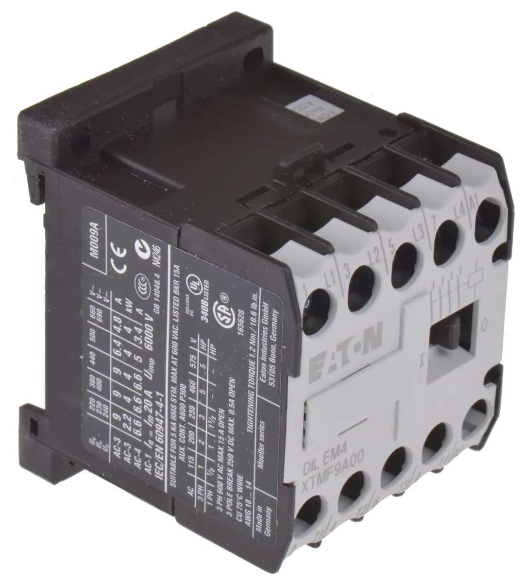 Produktfoto 1 von Eaton xStart Leistungsschütz 230 V ac-Spule, 4 -polig , 400 V ac / 9 A 4 kW 4 Schließer 0-Hilfskontakte