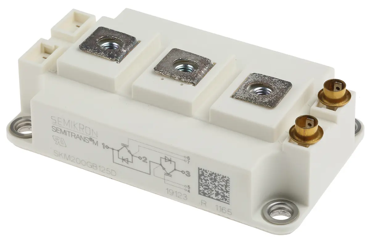 Produktfoto 1 von Semikron Danfoss IGBT-Modul / 200 A ±20V max., 1200 V, 3-Pin SEMITRANS3 N-Kanal