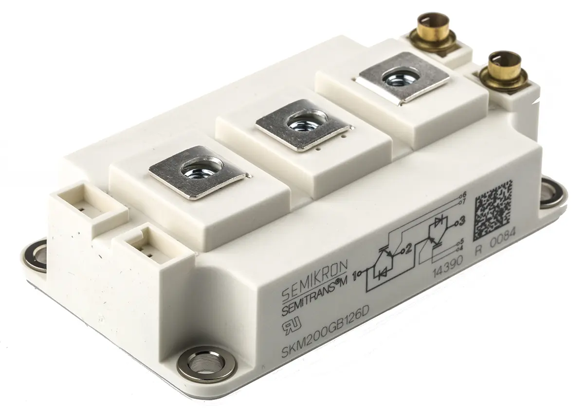 Produktfoto 1 von Semikron Danfoss IGBT-Modul / 260 A ±20V max., 1200 V, 7-Pin SEMITRANS3 N-Kanal