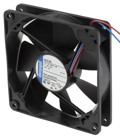 Produktfoto 1 von ebm-papst 4400 F Axiallüfter, Hülse, 12V dc / 1.3 W 108 mA, 1600 U/min, 94 m³/h 119 mm 25mm 25 mm