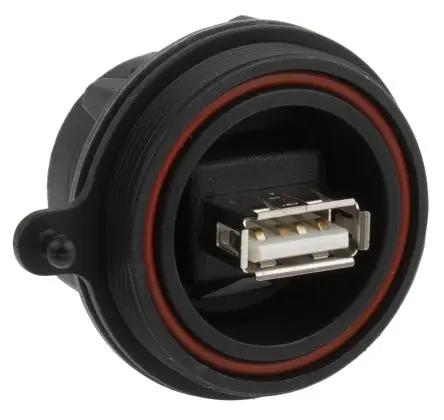 Produktfoto 1 von Bulgin, Gerade Buccaneer USB-Steckverbinder Buchse USB Typ A 1, Panel USB 2.0 IP68, IP69K