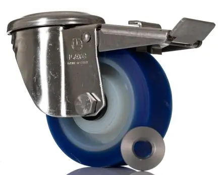 Produktfoto 1 von LAG Drehbar Rolle, Rad ø 100 mm, 250 kg, Ges H. 129 mm, Rad B. 40 mm