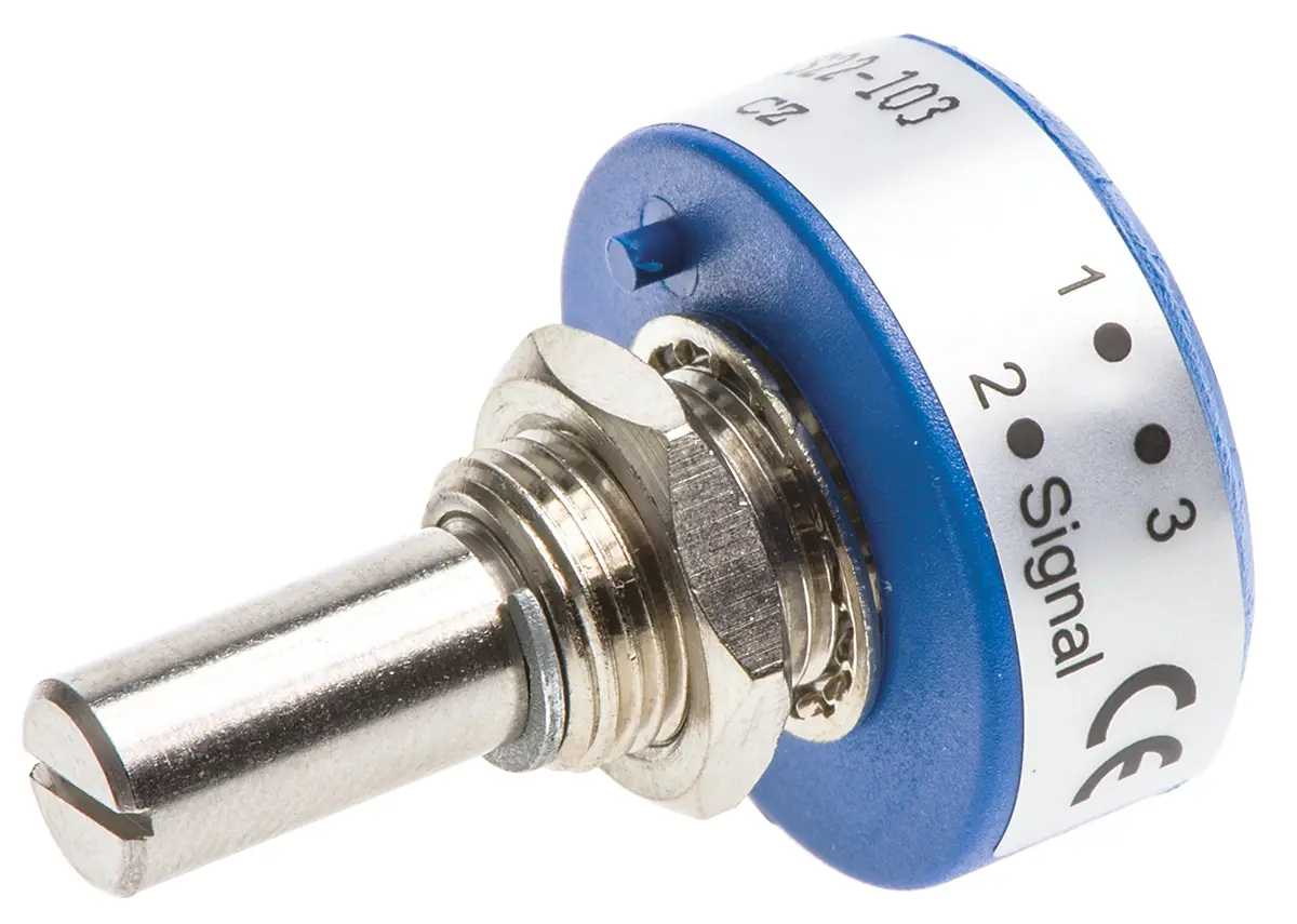 Vishay 357, Tafelmontage Endlos Dreh Potentiometer 10kΩ ±20% / 1W , Schaft-Ø 6,35 mm