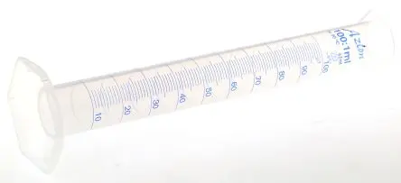 Produktfoto 1 von RS PRO Polypropylen Messzylinder, 100ml, ø 31 mm, L. 250 mm