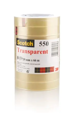 Produktfoto 1 von 3M Büroband Klar, 19mm x 66 m, 550, Scotch 550