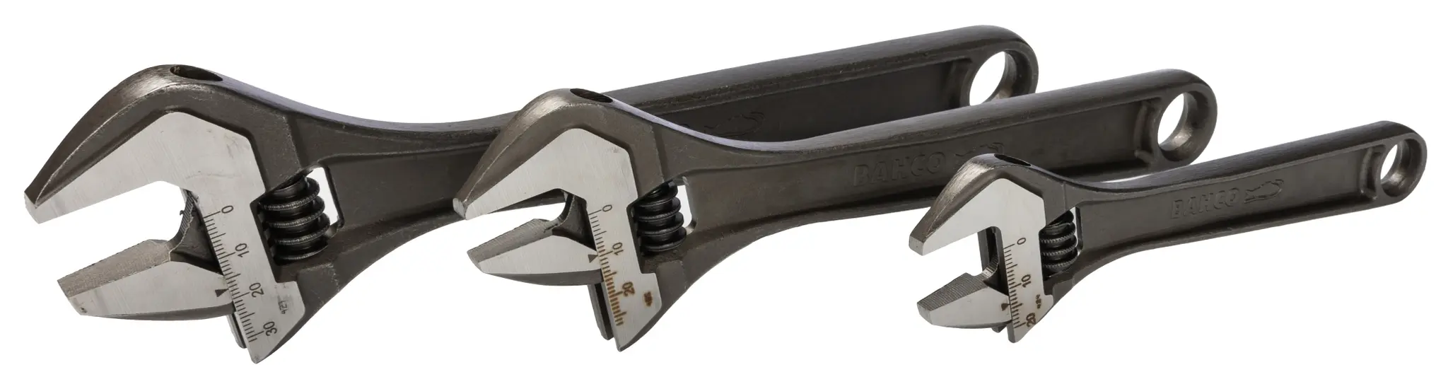 Produktfoto 1 von Bahco Schraubenschlüssel Rollgabelschlüssel Nicht parkend, Metall Griff, Backenweite 30 mm, / Länge 255 mm