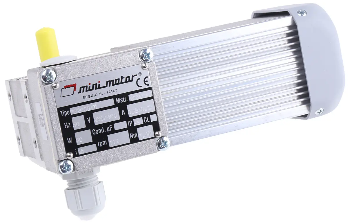 Produktfoto 1 von Mini Motor BC2000/T, 3 Schnecke 2-polig AC-Getriebemotor, 20 W 112 rpm 230 V, 400 V