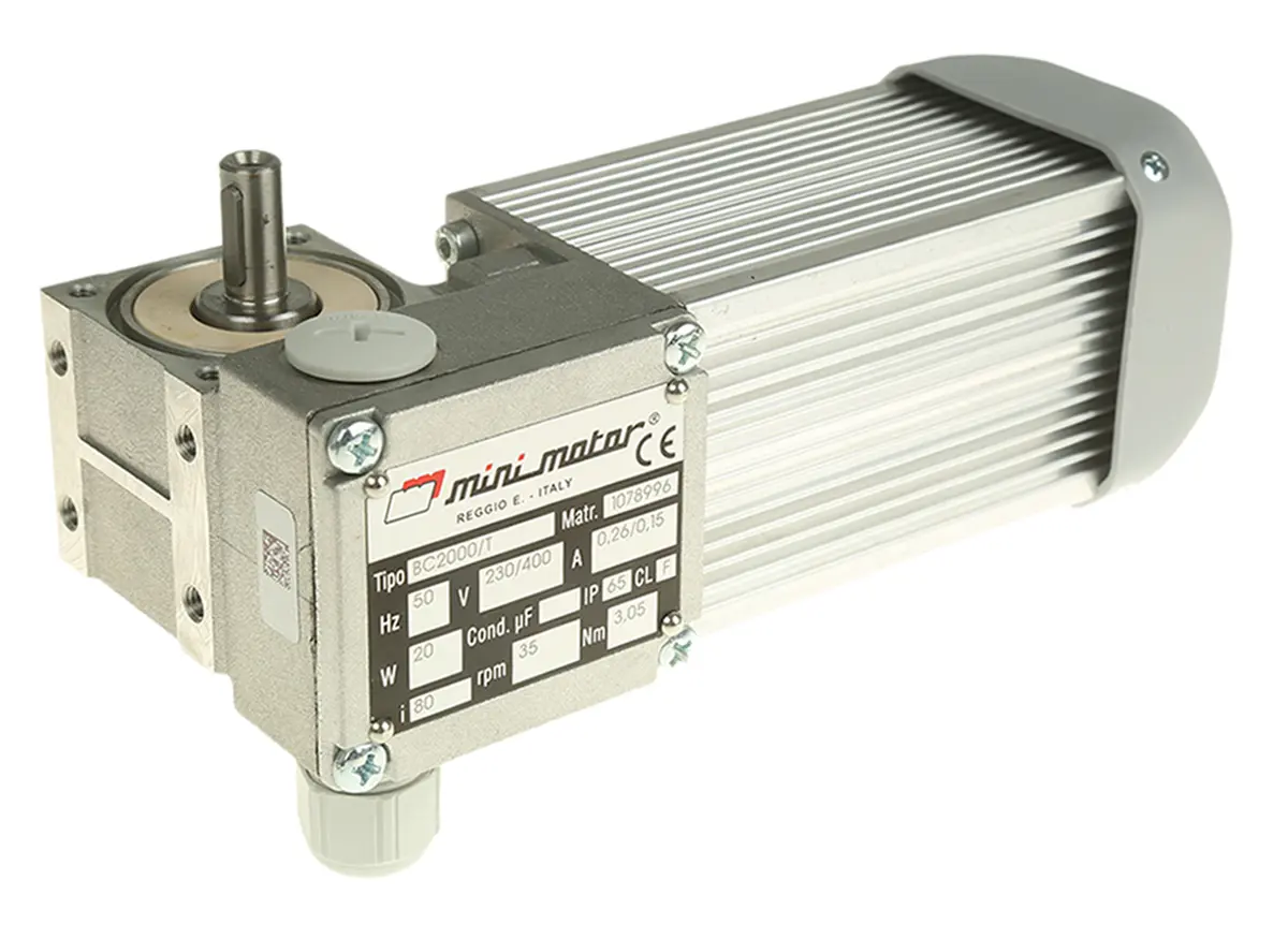 Produktfoto 1 von Mini Motor BC2000/T, 3 Schnecke 2-polig AC-Getriebemotor, 20 W 35 rpm 400 V, 230 V