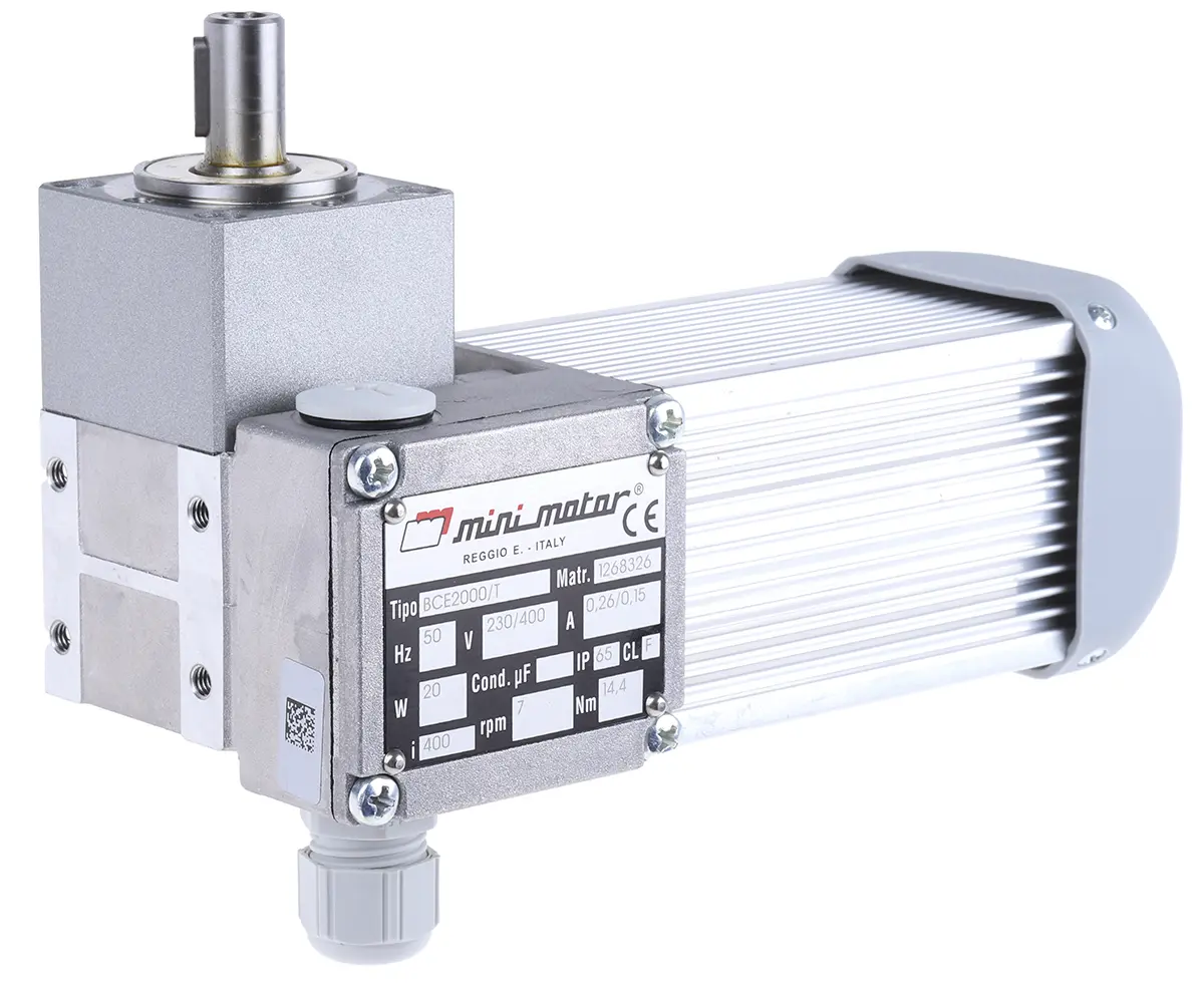 Produktfoto 1 von Mini Motor BCE2000/T, 3 Planeten 2-polig AC-Getriebemotor, 20 W 7 rpm 230/400 V