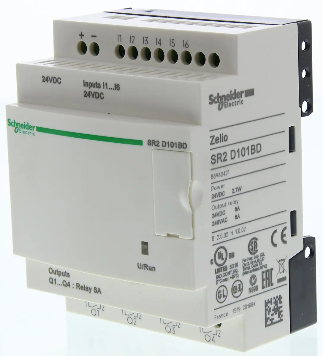 Produktfoto 1 von Schneider Electric Zelio Logic Smart Logikmodul, 6 Eing. Relais Ausg.Typ Diskret Eing.Typ 24 V dc