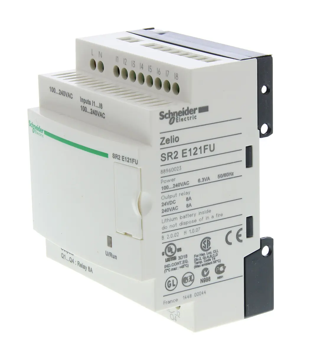 Produktfoto 1 von Schneider Electric Zelio Logic Logikmodul, 8 Eing. Relais Ausg.Typ Diskret Eing.Typ 100 → 240 V ac