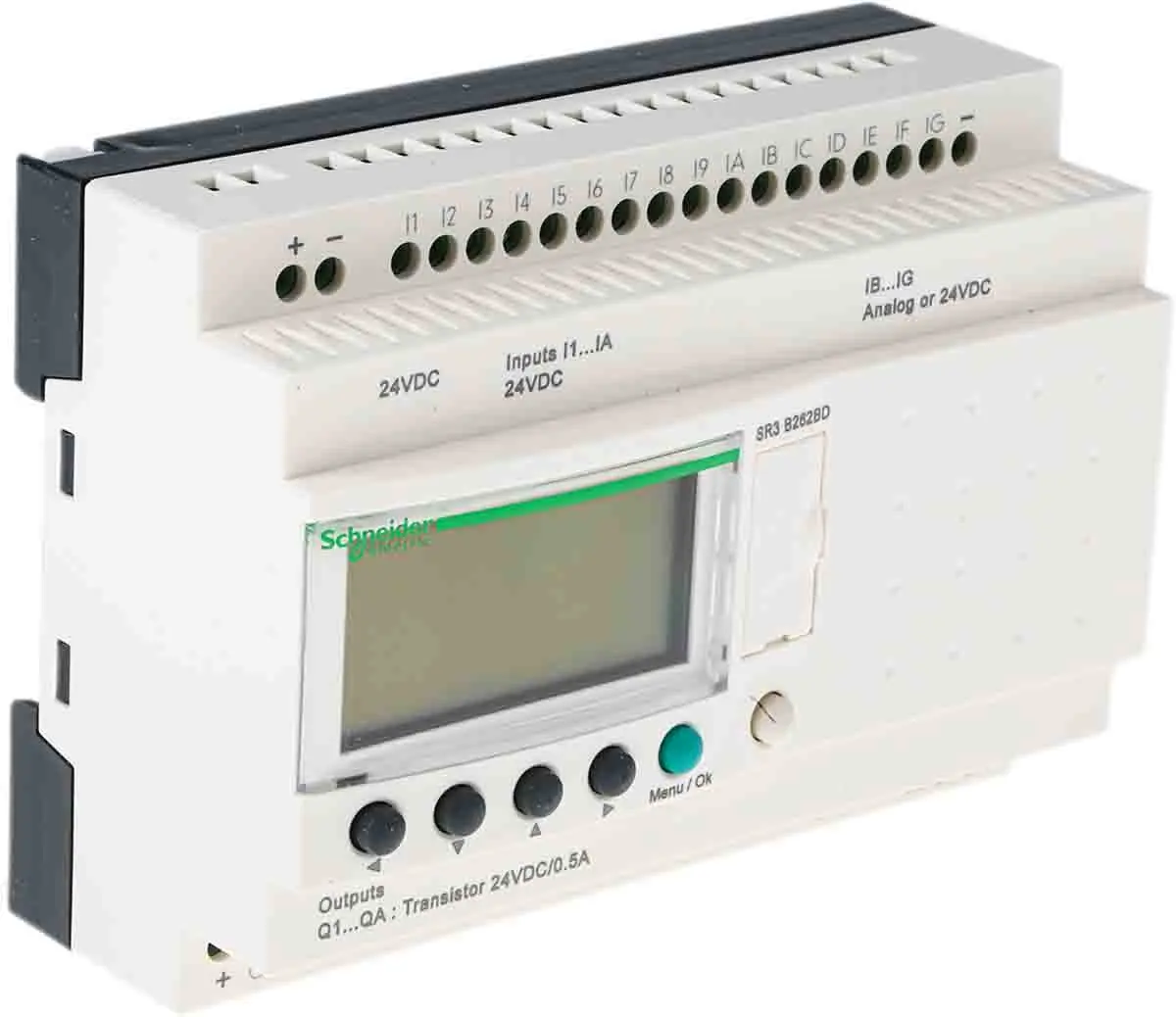 Produktfoto 1 von Schneider Electric Zelio Logic Logikmodul, 16 Eing. Transistor Ausg.Typ Analog, Diskret Eing.Typ 24 V dc