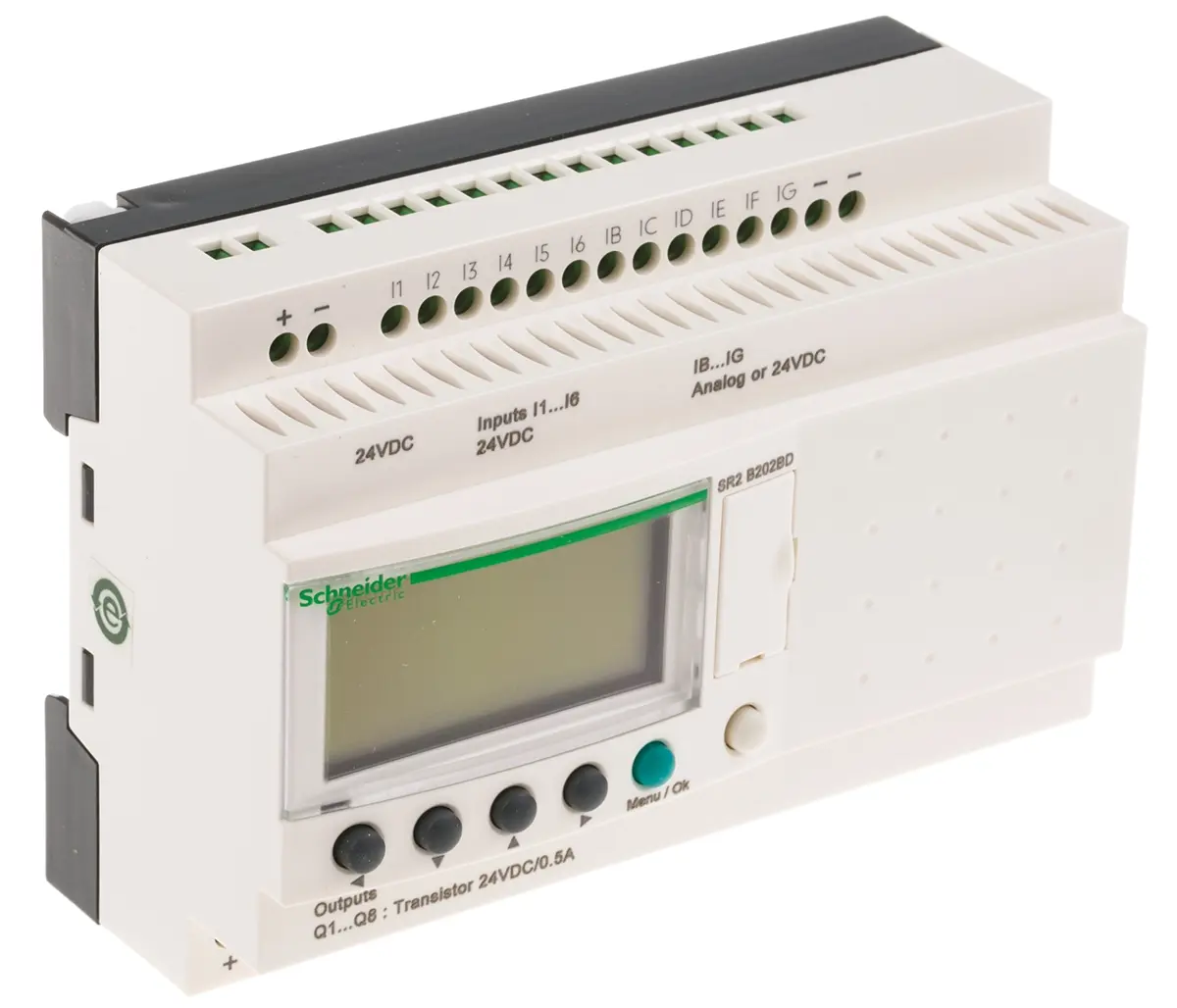 Produktfoto 1 von Schneider Electric Zelio Logic Logikmodul, 12 Eing. Relais Ausg.Typ Analog, Diskret Eing.Typ 24 VDC