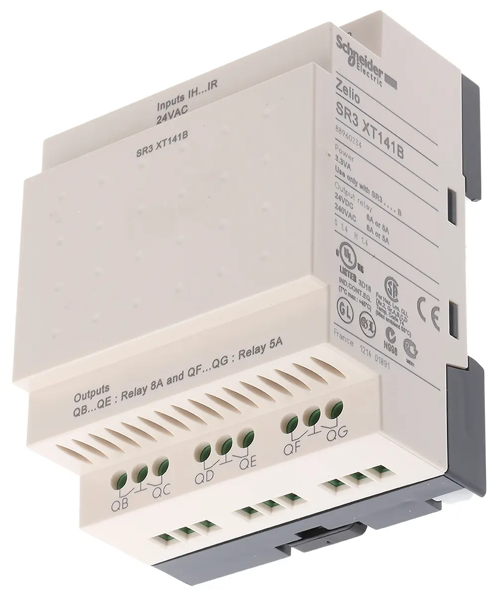 Produktfoto 1 von Schneider Electric Zelio Logic E/A-Modul, 8 Eing. Relais Ausg.Typ Diskret Eing.Typ für Zelio Logic-Module 24 V ac