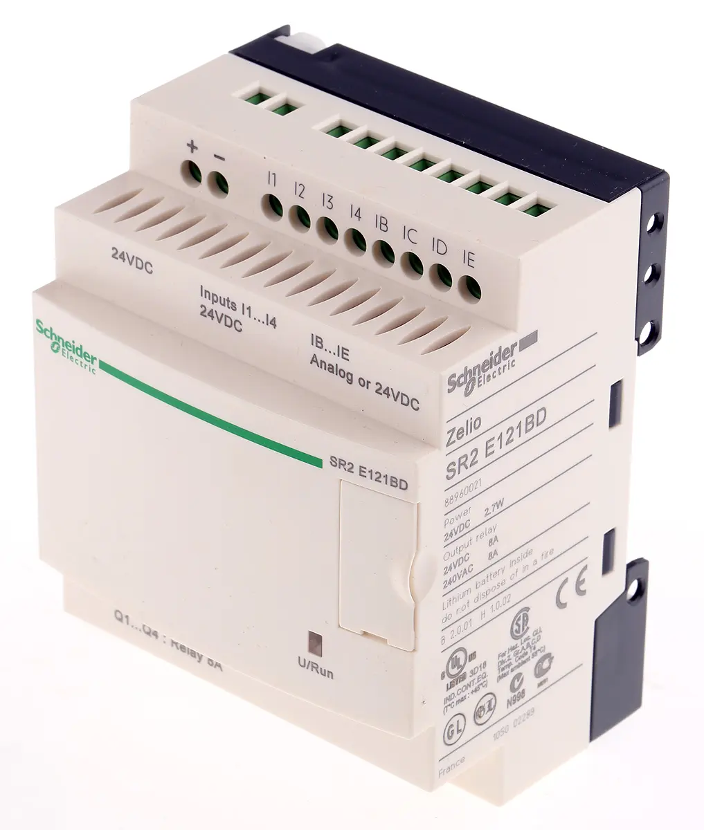 Produktfoto 1 von Schneider Electric Zelio Logic Smart Logikmodul, 8 Eing. Relais Ausg.Typ Analog, Diskret Eing.Typ 24 Vdc