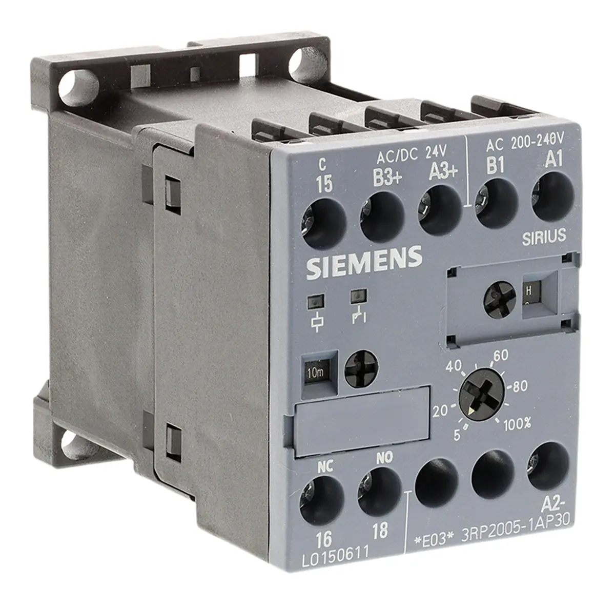 Produktfoto 1 von Siemens Zeitrelais, DIN-Schienen, 0.05 → 100 h, 0.05 → 100 min, 0.05 → 100s, 110 → 240 V