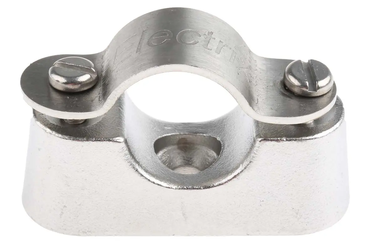 Produktfoto 1 von RS PRO Kabelhalter Klemmen-Jumper zum Schrauben, Kabel-Ø 20mm Edelstahl silbern