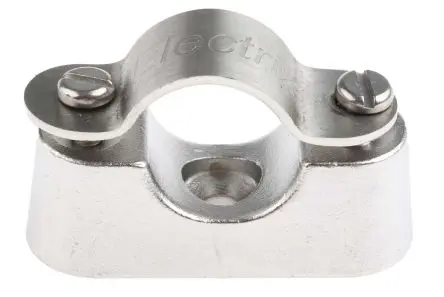 Produktfoto 1 von RS PRO Kabelhalter Schraubbefestigung, Kabel-Ø 20 mm Edelstahl 316 Silber 19.3mm x 19.3 mm