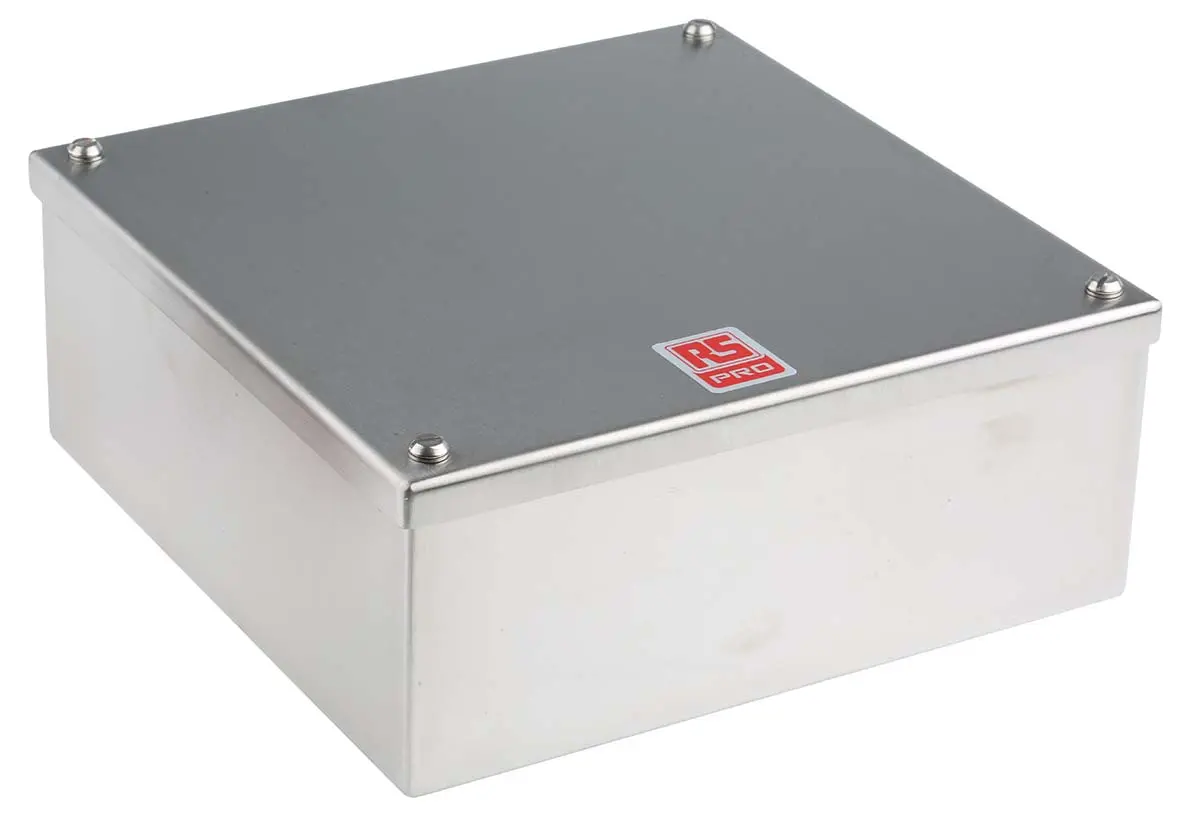 Produktfoto 1 von RS PRO Installationsdose Satiniert Edelstahl 316 220 mm x 220 mm 220 mm
