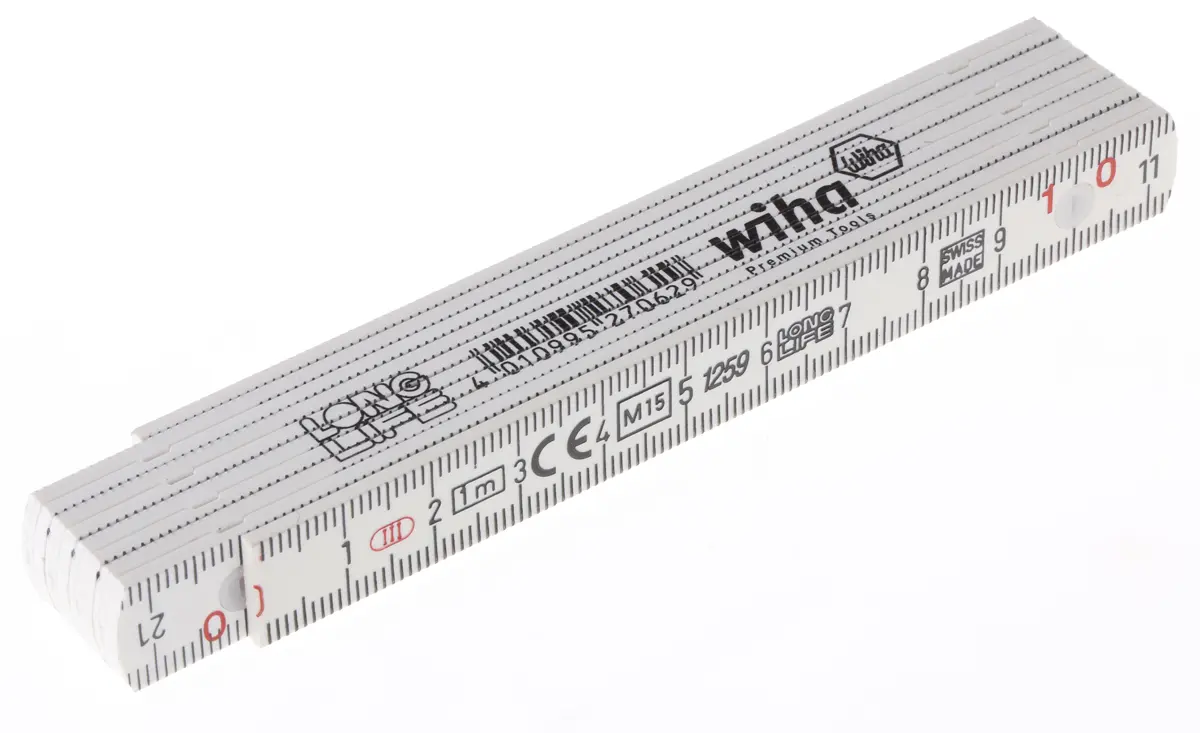 Produktfoto 1 von Wiha Glasfaserverstärktes Polyamid Zollstock Metrisch 1 m x 13 mm