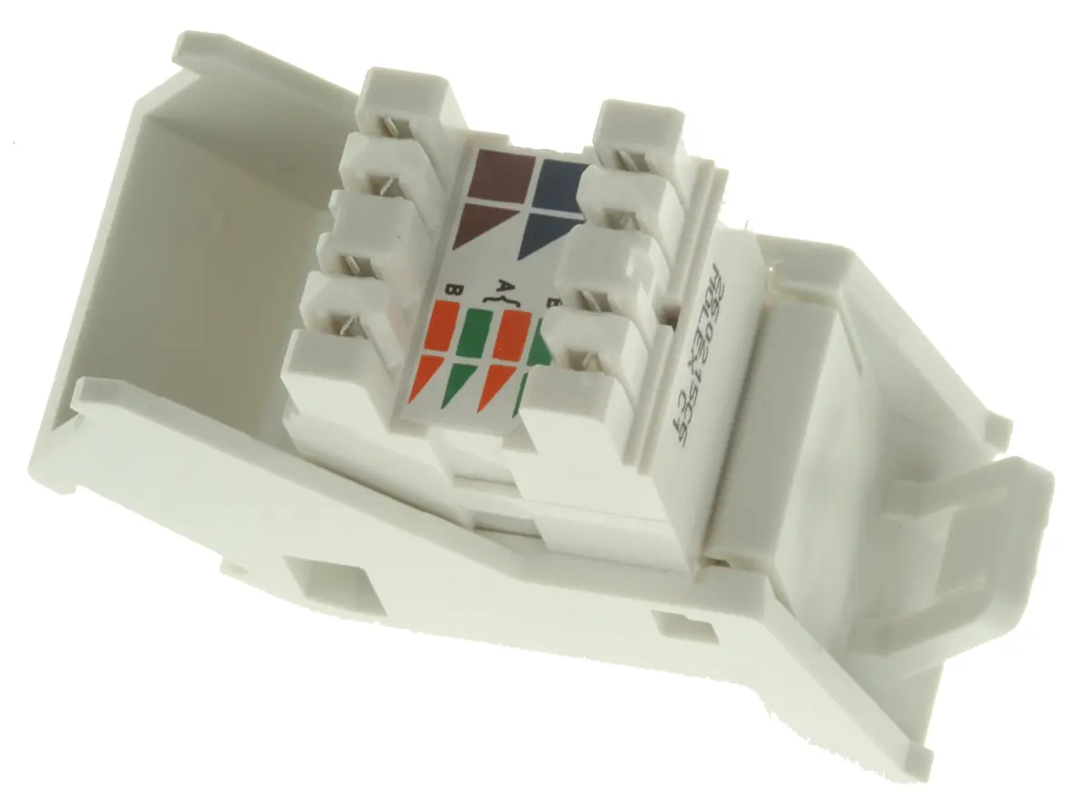 Produktfoto 1 von Molex Premise Networks PowerCat 6 RJ45 Wand UTP Abgewinkeltes Contura-Modul Weiß Kat. 6 Abgewinkelt