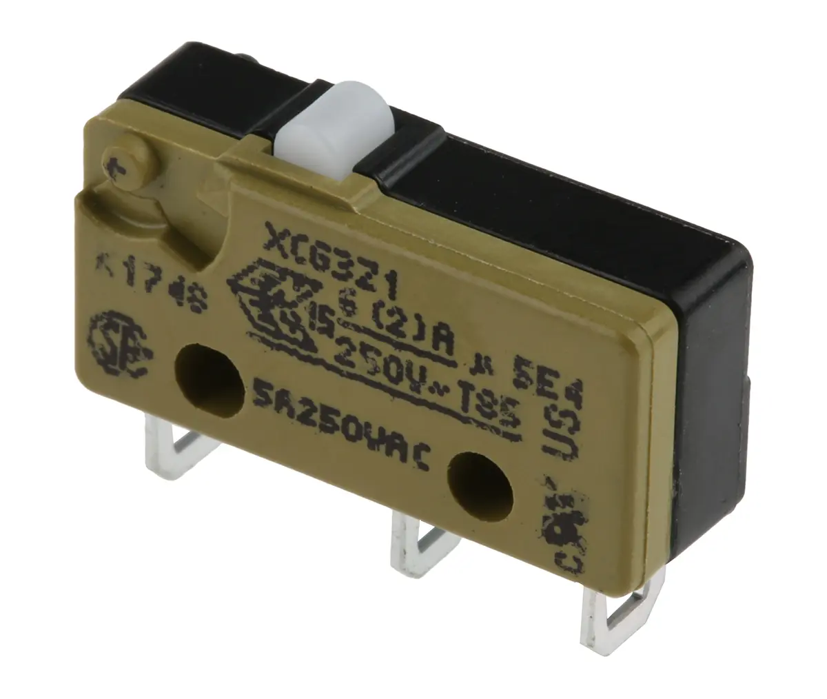 Produktfoto 1 von Saia-Burgess Mikroschalter Stößel-Betätiger Lot, Wechsler, 250 V ac, 5A IP40 1.69N -40 °C - 85 °C