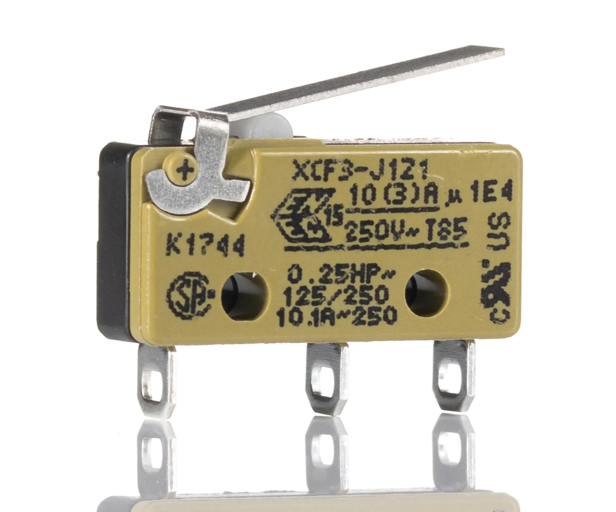 Produktfoto 1 von Saia-Burgess Mikroschalter Scharnierhebel-Betätiger Lot, Wechsler, 250 V ac, 10.1A IP40 1.04N -40 °C - 85 °C