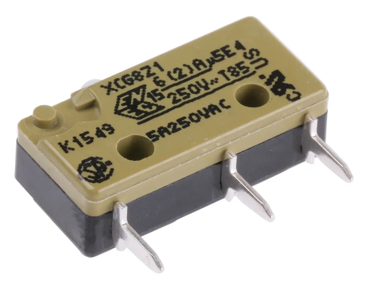 Produktfoto 1 von Saia-Burgess Mikroschalter Stößel-Betätiger PCB, 6 A @ 250 V AC, SPDT IP 40 1,7 N -40°C - +85°C