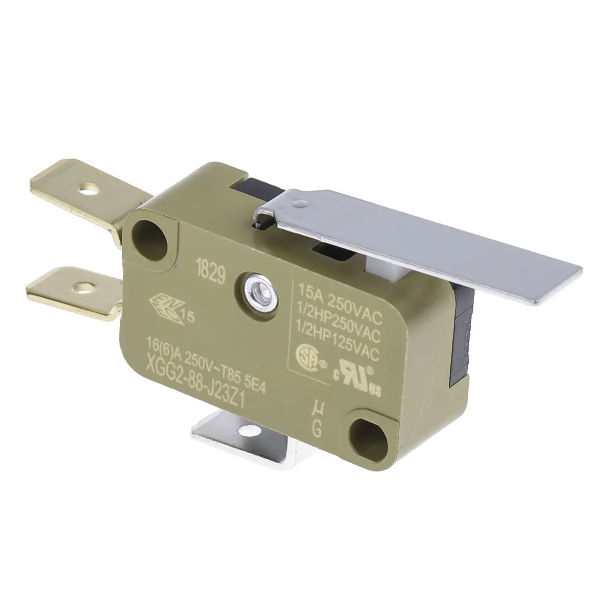 Produktfoto 1 von Saia-Burgess Mikroschalter Kurzer Hebel-Betätiger Stecker, 1-poliger Umschalter, 250 V ac, 16A IP40 1.4N -40 °C - 85 °C