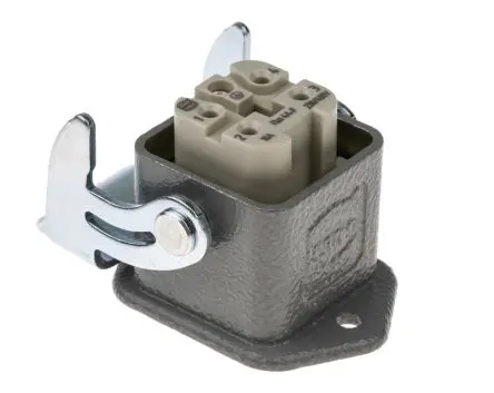 Produktfoto 1 von HARTING Han A Stromversorgungssteckverbinder in robuster Ausführung Panel 10A Schraubbefestigung Buchse 4-polig, 230V,