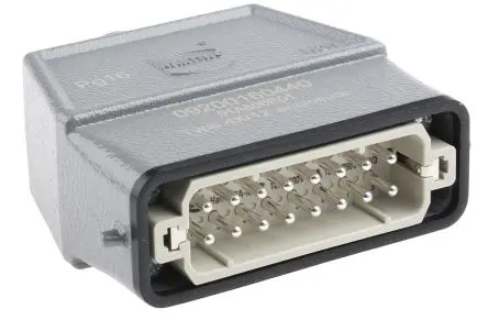 Produktfoto 1 von HARTING Han A Stromversorgungssteckverbinder in robuster Ausführung Panel 16A Schraubbefestigung Stecker 16-polig, 250V