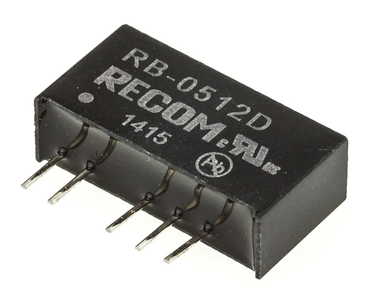 Recom RB DC/DC Konverter, 12V dc, -12 V dc OUT 42 mA Durchsteckmontage 5V dc 500 V ac 1 W -40 °C 85 °C